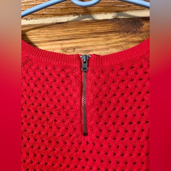 American Eagle Outfitters Red Crewneck Fuzzy Sweater Small - Picture 7 of 10